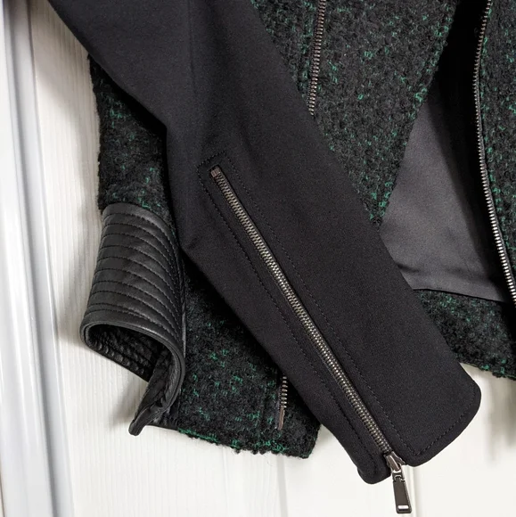 Elie Tahari Francis leather and tweed jacket - Picture 10 of 12